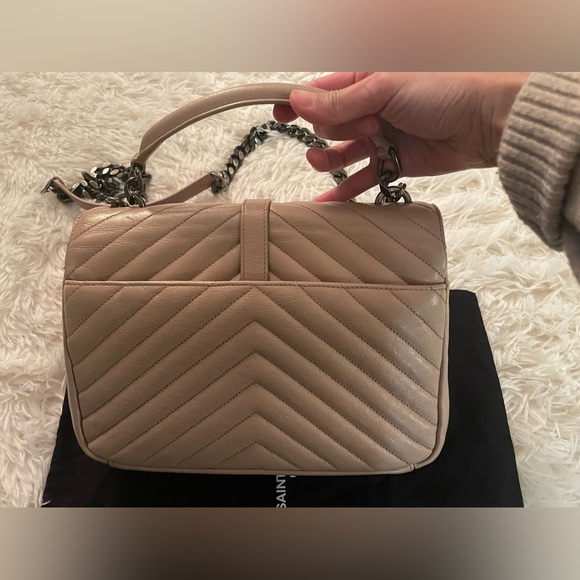 YSL medium college bag in beige color - Picture 11 of 14